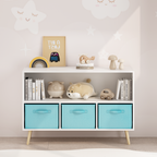 Kids Bookcase with Collapsible Fabric Drawers