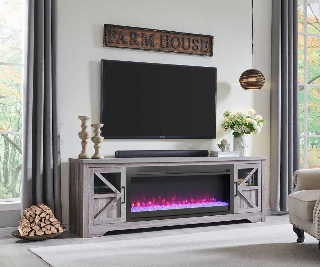 75" Fireplace TV Stand for TVs up to 80"