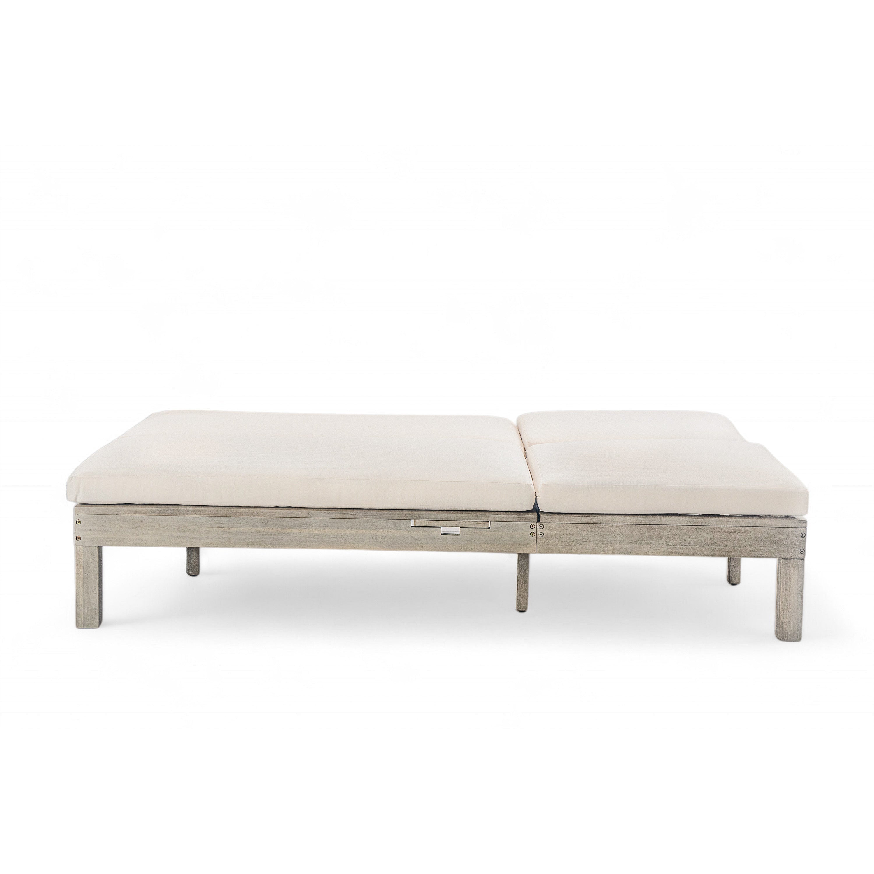 TREXM 5-Position Adjustable Backrest Double Chaise Lounge Outdoor