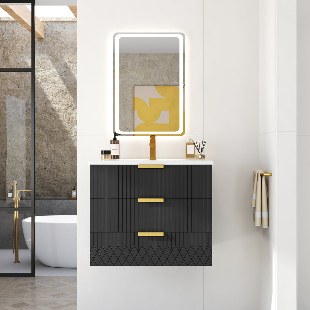 24-Inch Wall Mounted Floating Cabinet with Sink