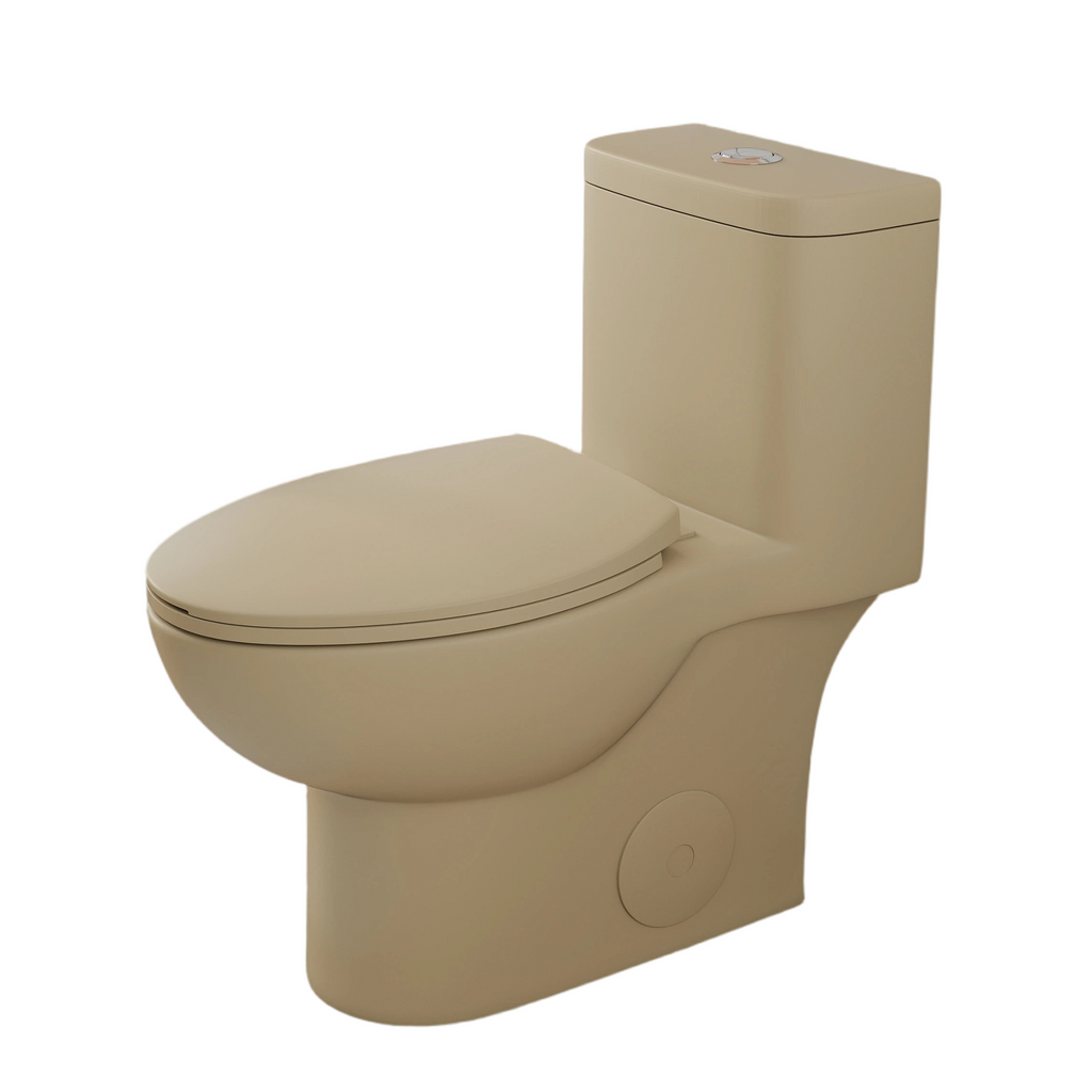 Tornado Flush One-Piece Toilet with Comfort Chair Seat - Khaki