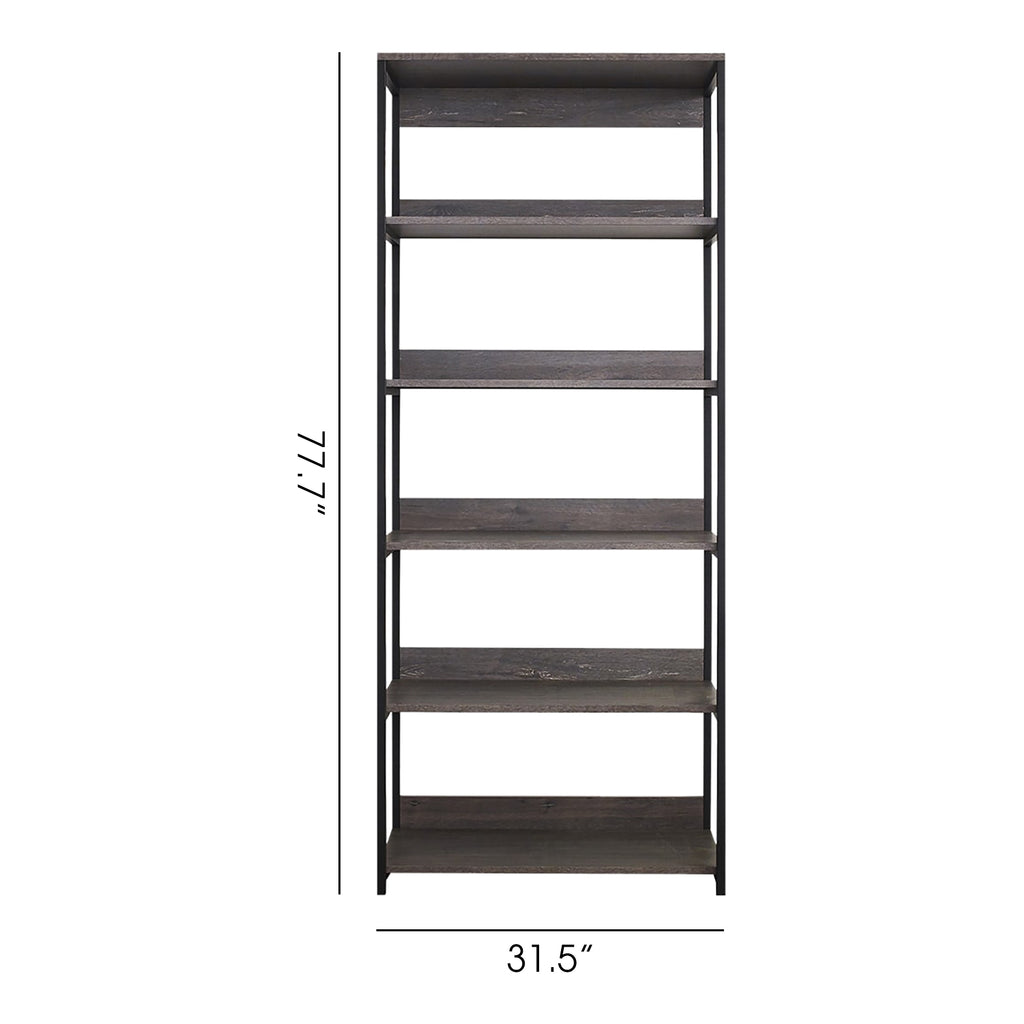 Monica Wood and Metal Walk-in Closet with Five Shelves in Rustic