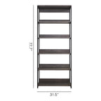 Monica Wood and Metal Walk-in Closet with Five Shelves in Rustic