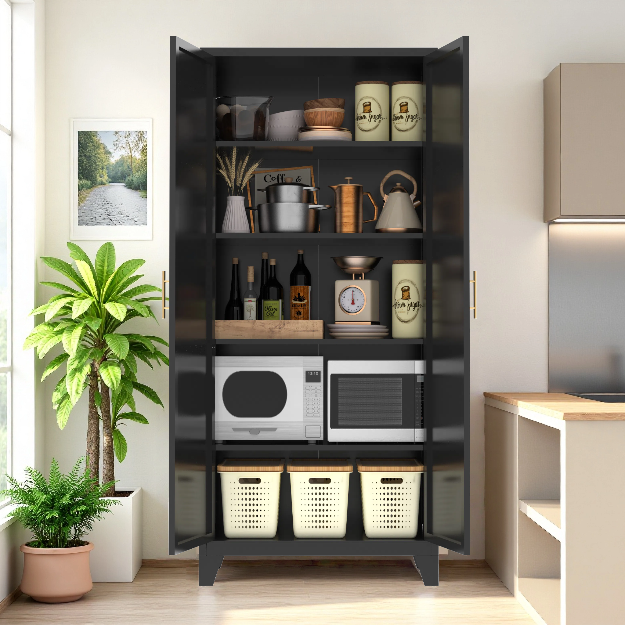 71'' 2 Shapely Doors Cabinet