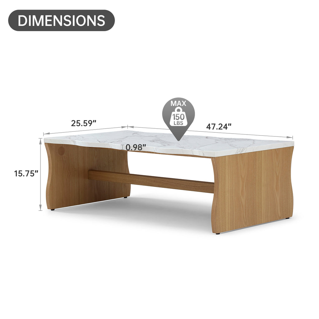 Whisper of Waves Modern Coffee Table