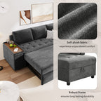 Mirod 91.5-Inch L Shaped Couch with Pull Out Bed