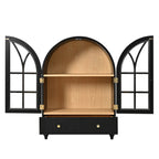 Arched Display Cabinet with Tempered Glass Doors