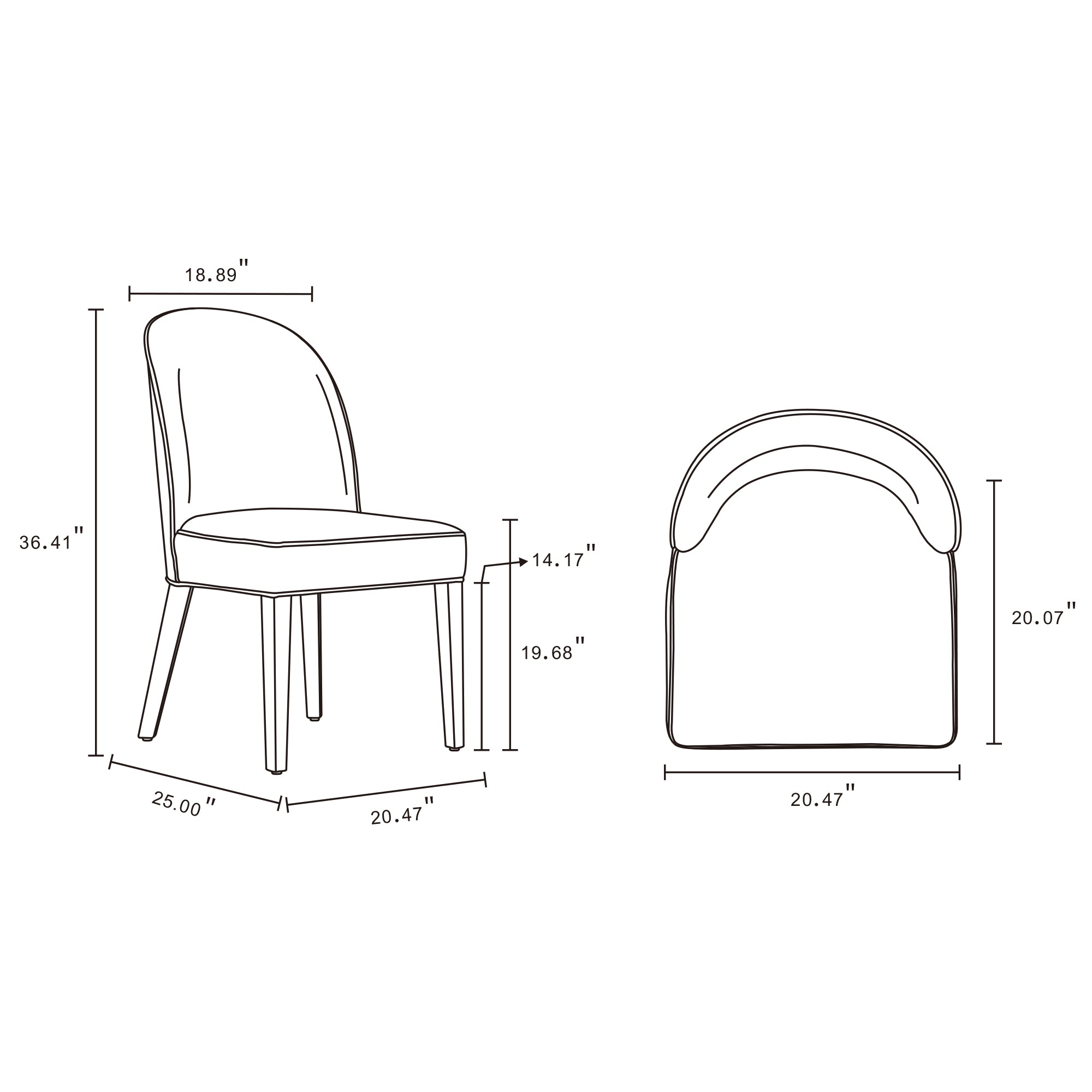 Hillman Wood Upholstered Dining Chair - Set of 2