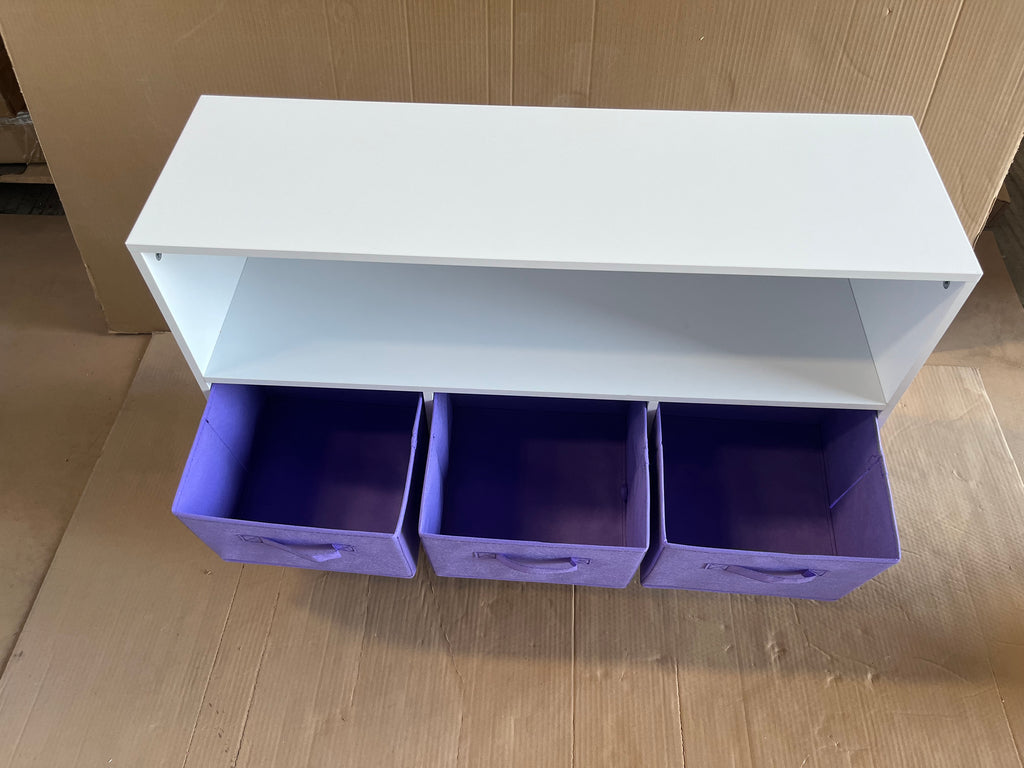 Kids Bookcase with Collapsible Fabric Drawers