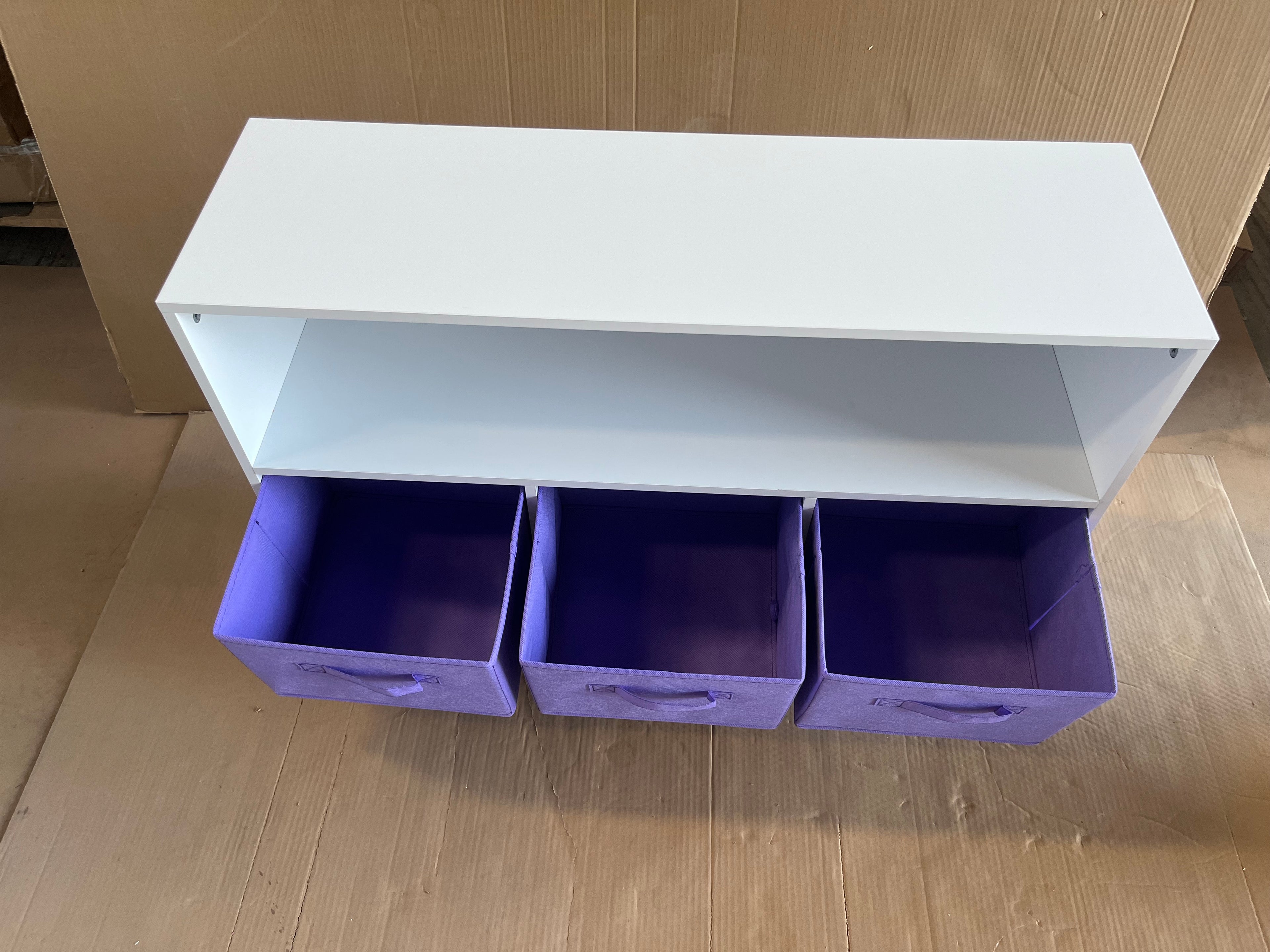 Kids Bookcase with Collapsible Fabric Drawers