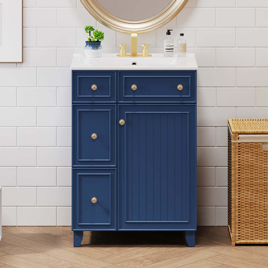 24-Inch Bathroom Vanity Cabinet with Ceramic Sink