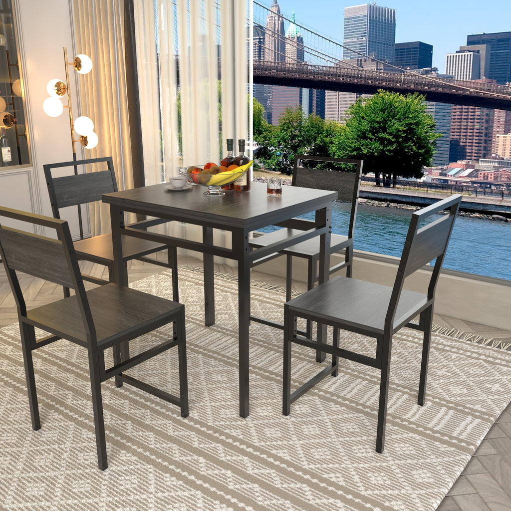 Extendable Dining Table Set with 4 Chairs