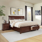 Contemporary 1pc Nightstand - Rich Cherry Finish