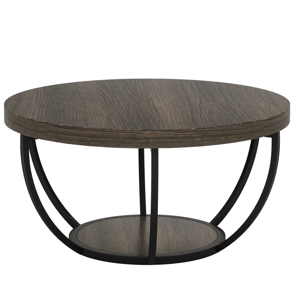 31.7” Round Coffee Table with Storage