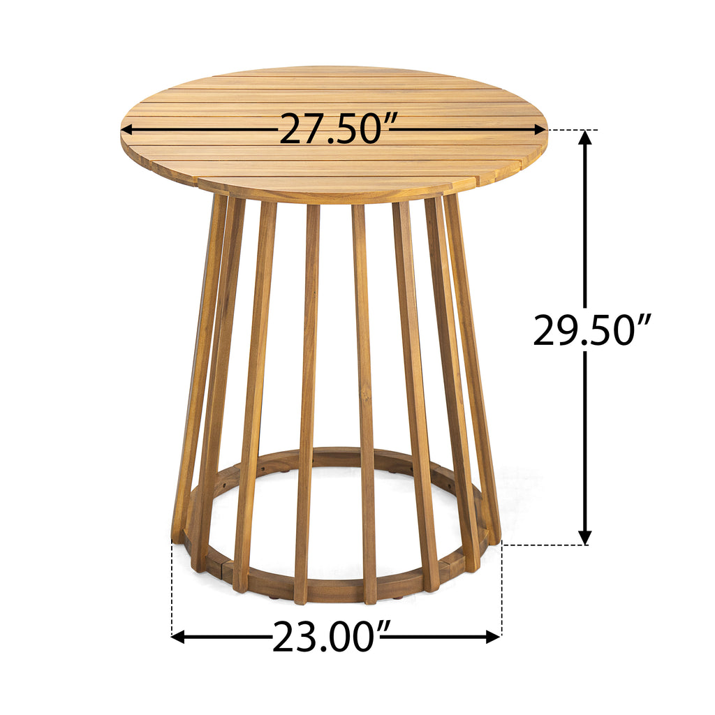 Outdoor 3-Piece Acacia Wood Dining Set