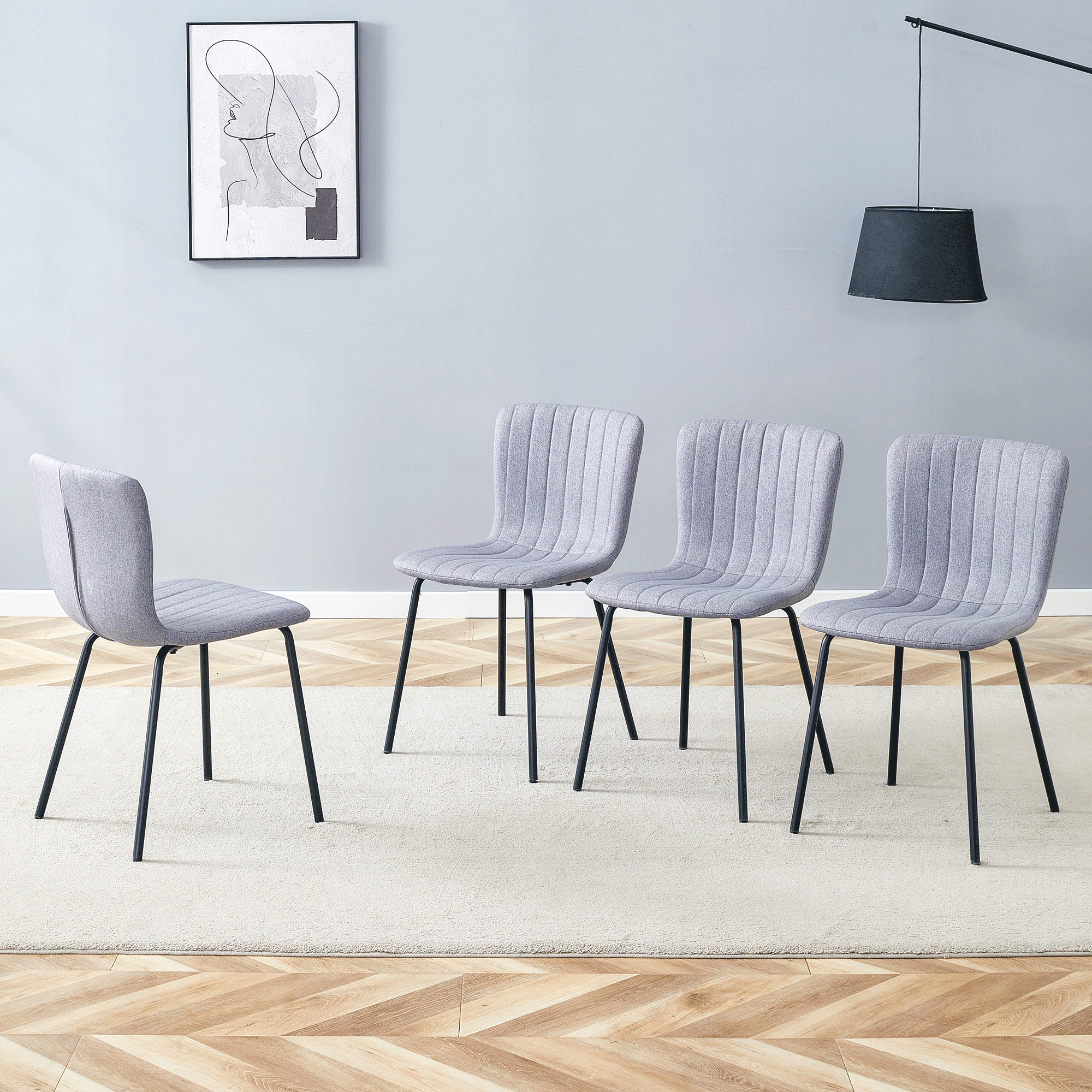 Luxury Minimalist Chairs - Set of 4 High Quality Dining Chairs