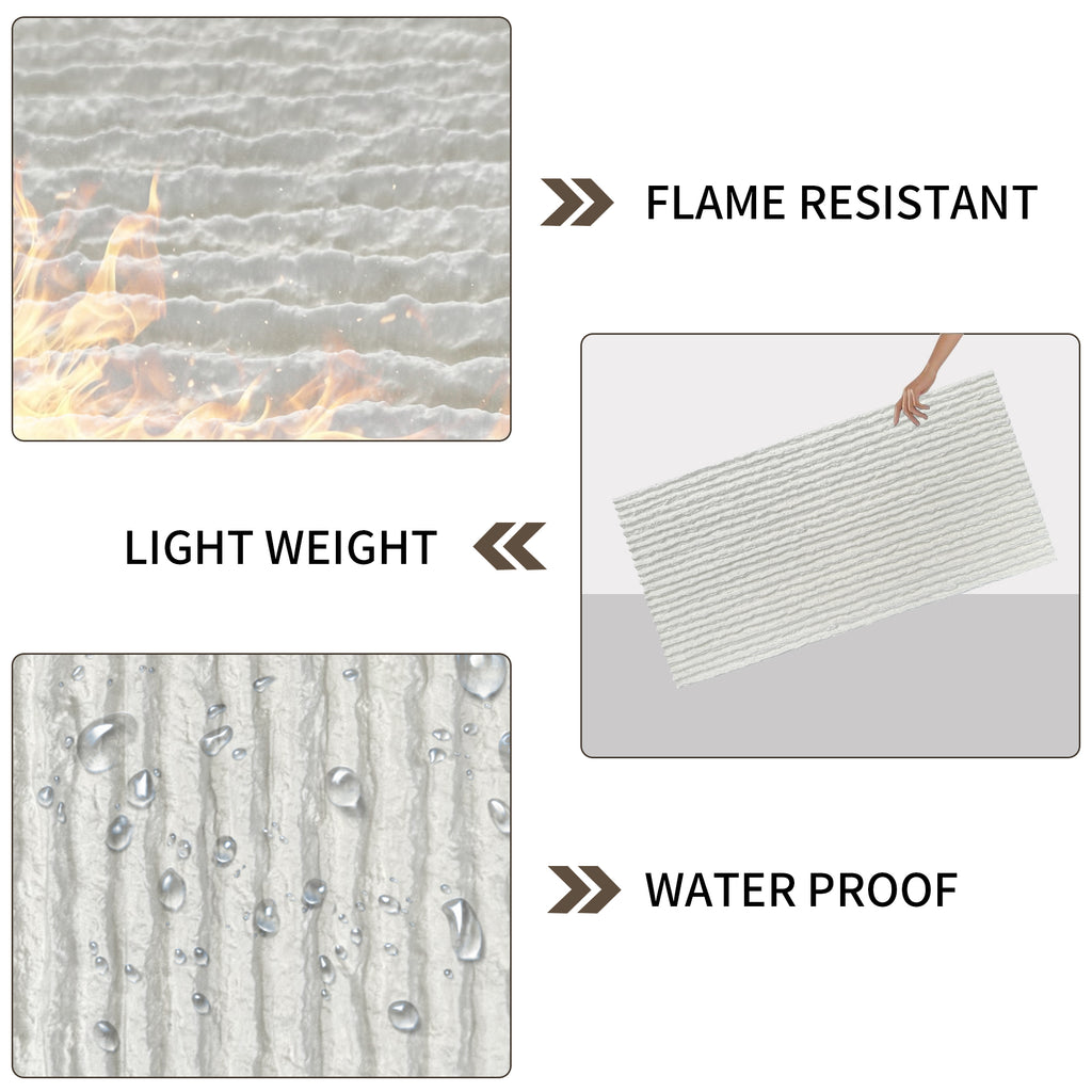 3D Faux Stone Wall Panels – 12 PCS PU Wainscoting Panel for Interior Wall Decor