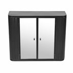 Black Wall-Mounted Bathroom Cabinet with Mirror