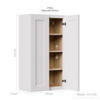 White Shaker Solid Wood Wall Cabinet with Soft-Close Doors