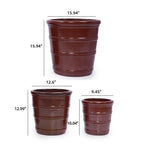 Handmade Glazed Ceramic Planter Set of 3