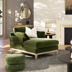 Pasadena Modern Farmhouse Chaise Lounge Chair, Olive