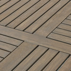 Outdoor Acacia Wood Round Dining Table with Curved Legs
