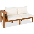 GO 4 Pieces Outdoor Acacia Wood Sofa Set with Coffee Table
