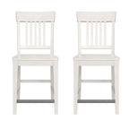 White Slat Back Counter Stools, Set of 2