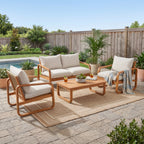 4-Piece Acacia Wood Outdoor Patio Furniture Set
