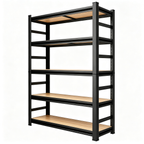 63-Inch Height Storage Shelving Unit with Five-Tier Adjustable Shelves