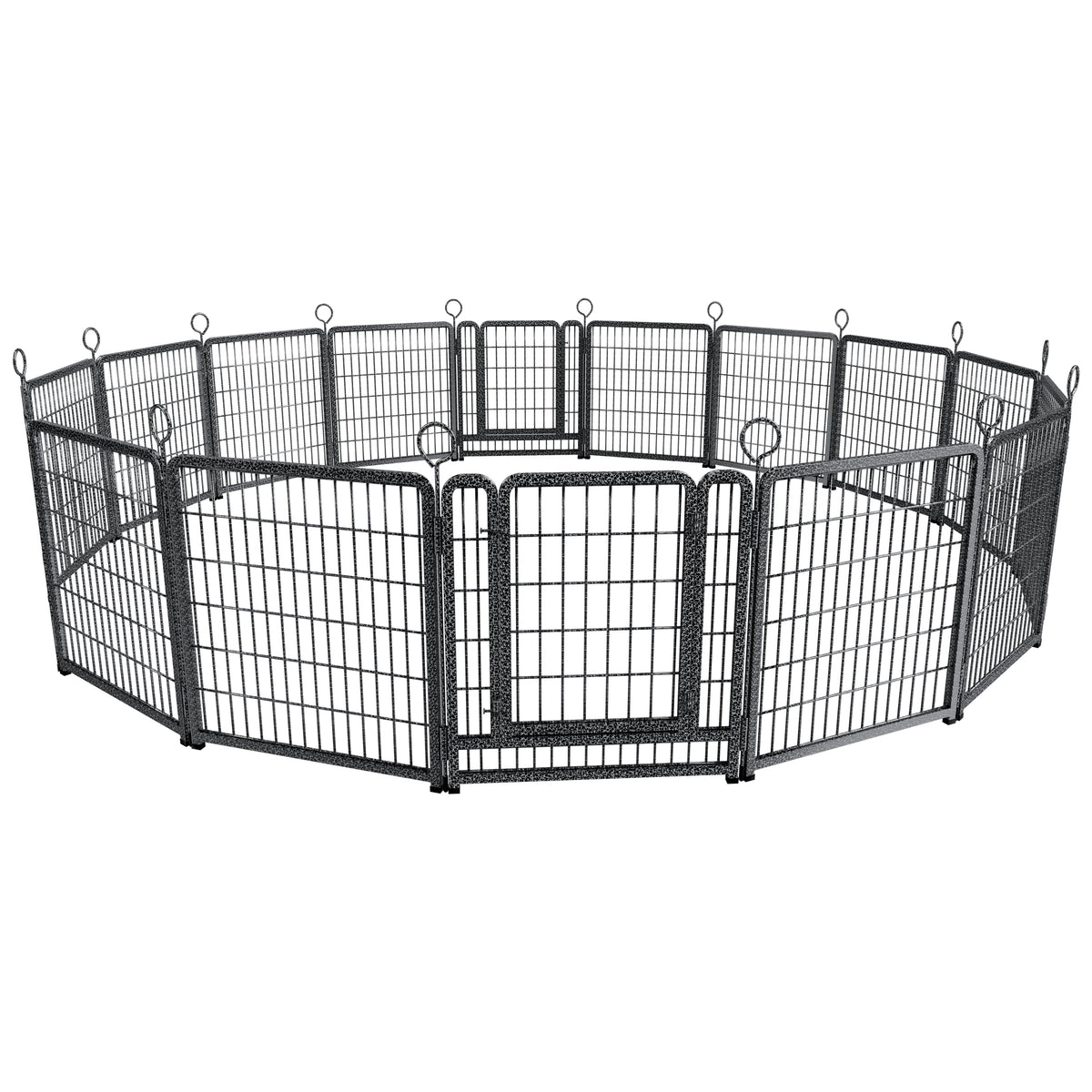 Dog Playpen Outdoor Extra Wide 16 Piece Panels Heavy Duty Dog Fence 40" Height Anti-Rust with Doors Portable for RV Camping Yard, Total 37FT, 111Sq.ft, Snowy