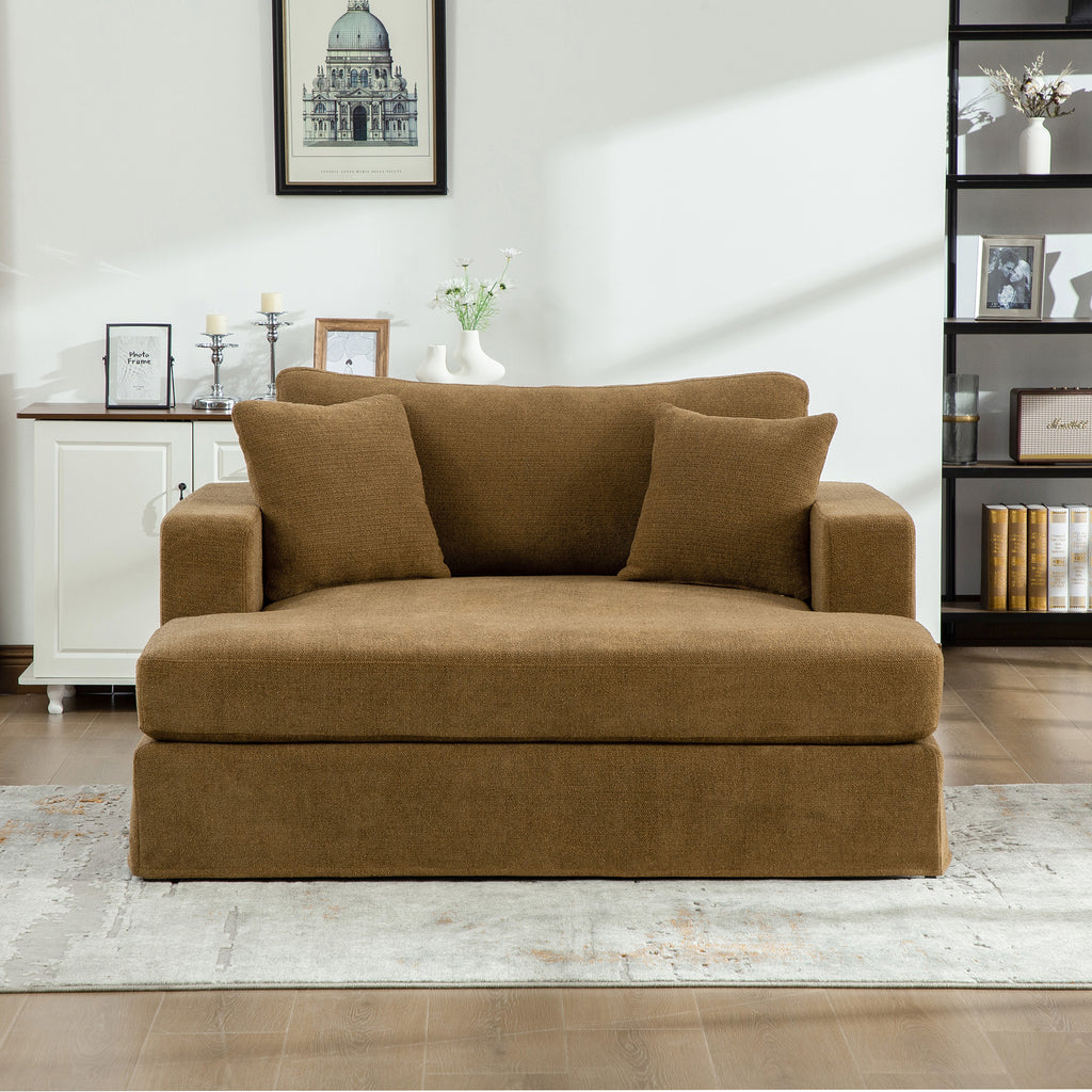 56.3" Wide Extra-Large Sofa Bed, Chenille