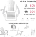Adirondack Chairs Set of 2 - White HDPE Outdoor Seating