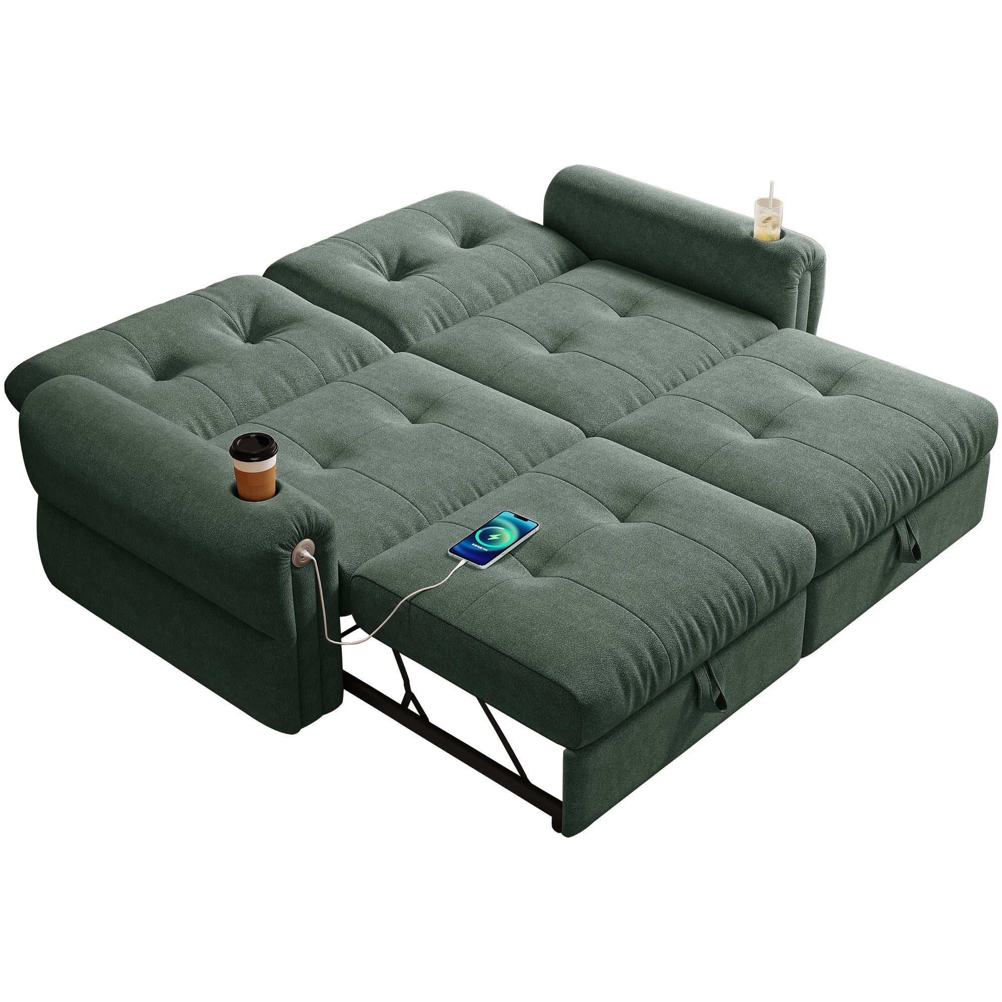 77-Inch Multi-Functional Convertible Sofa Bed