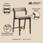 Patricia Wood Upholstered Counter Stool