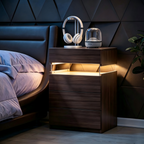 Nightstand with LED Lights and 4 Drawers
