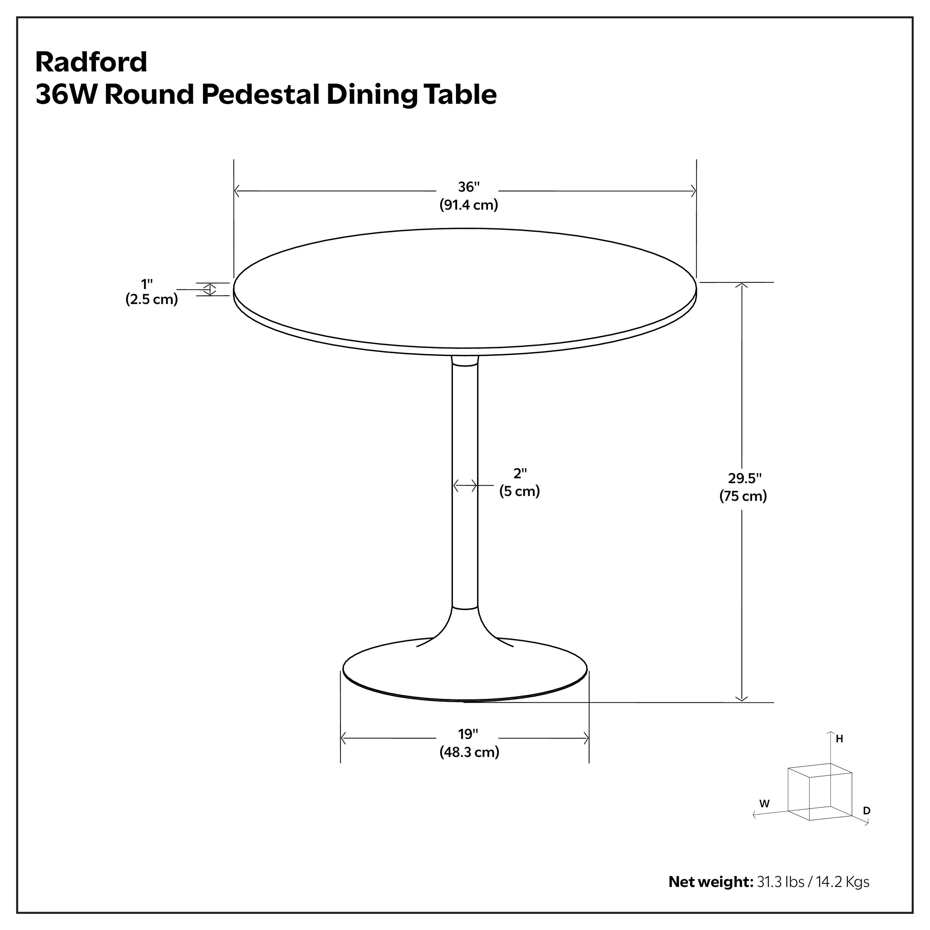 Radford Round Dining Table in Rich Walnut