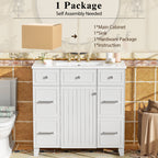 36" Bathroom Vanity with Ceramic Sink