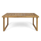 3Pcs Outdoor Acacia Wood Dining Set, Sandblast