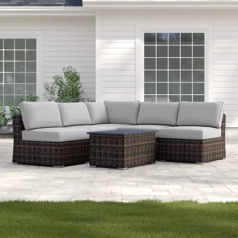 LSI Fully Assembled 4-Person Wicker Sofa with Cushions