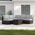 LSI Fully Assembled 4-Person Wicker Sofa with Cushions