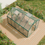 6X10FT Polycarbonate Greenhouse with Raised Base
