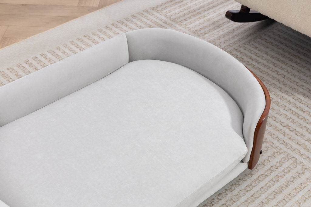 Scandinavian Style Elevated Dog Bed Pet Sofa With Solid Wood Legs