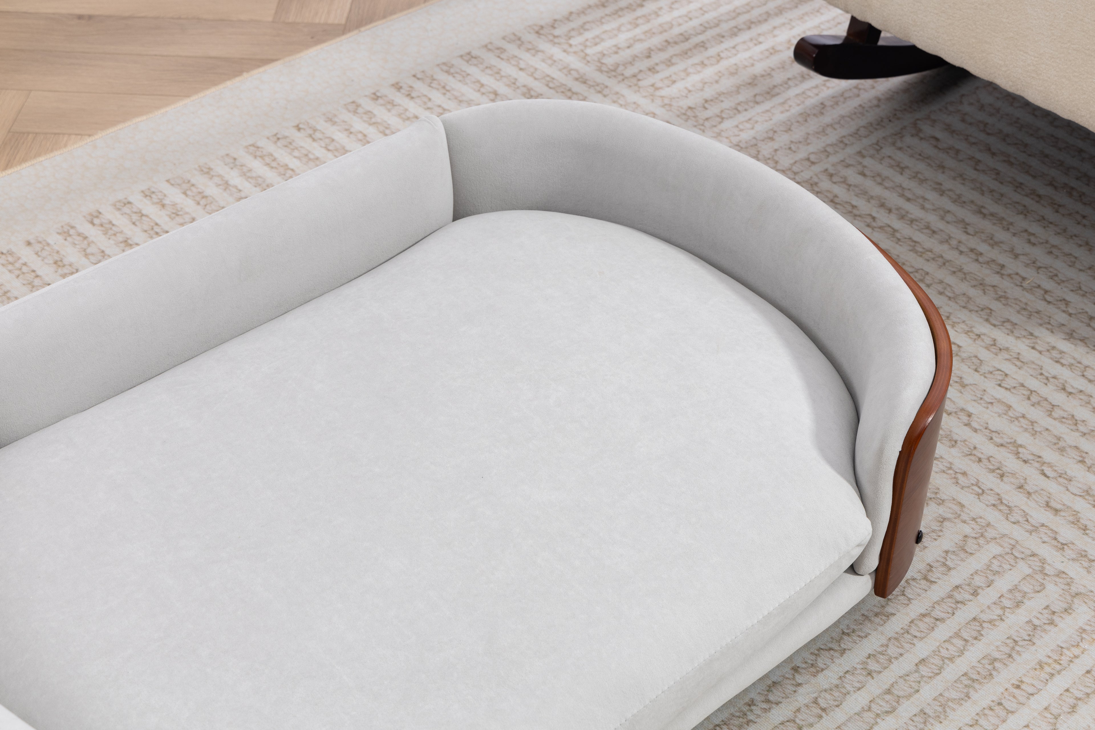 Scandinavian Style Elevated Dog Bed Pet Sofa With Solid Wood Legs