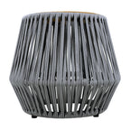 Acacia Wood Side Table with Grey Rope Design