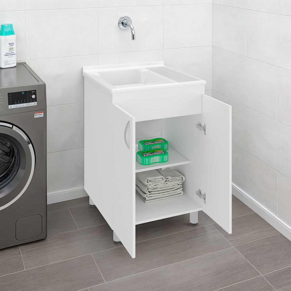 Demolotion Utility Sink Cabinet with Dual Compartments