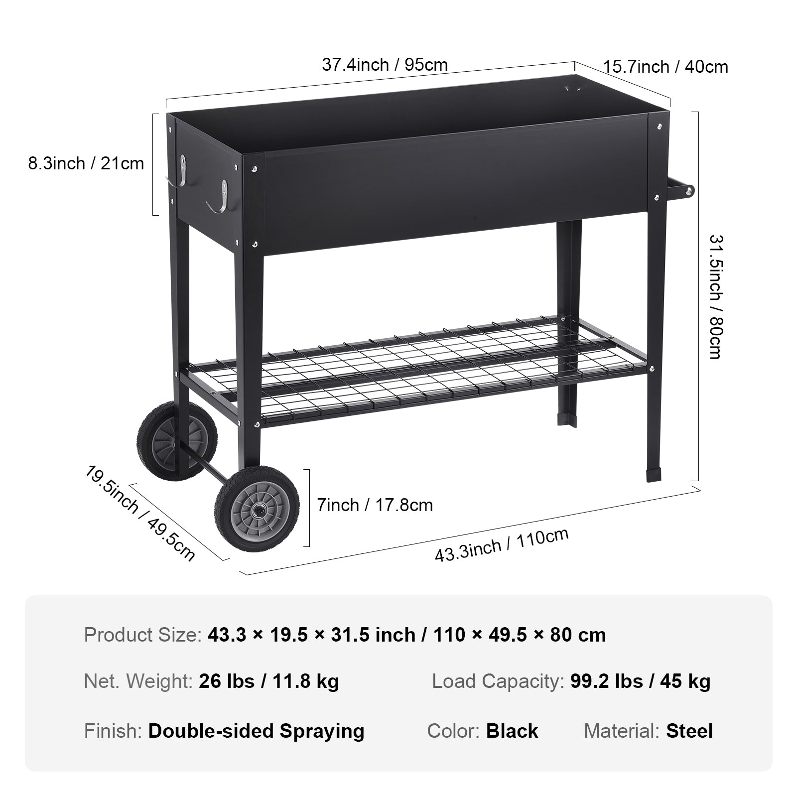 Raised Garden Bed - Galvanized Metal Planter Box