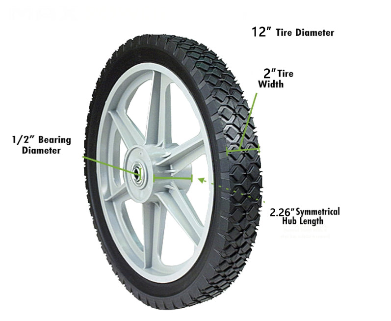 12" Spoked Plastic Wheel and Tire - 10 Pack