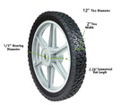 12" Spoked Plastic Wheel and Tire - 10 Pack
