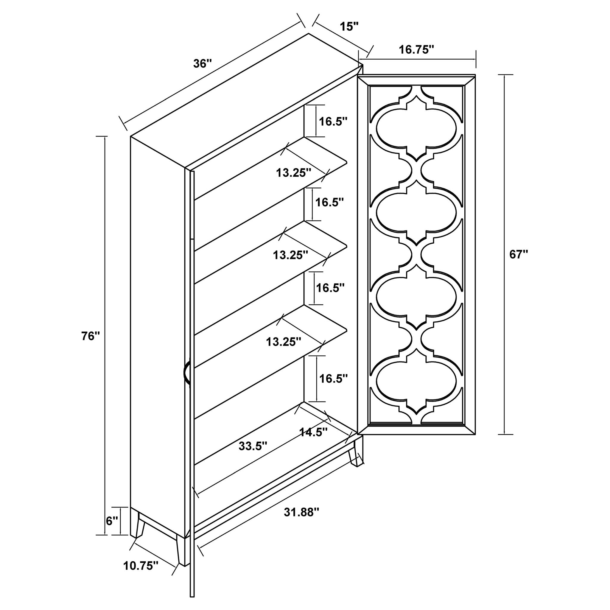 Leslie - 2 Door Cabinet - White